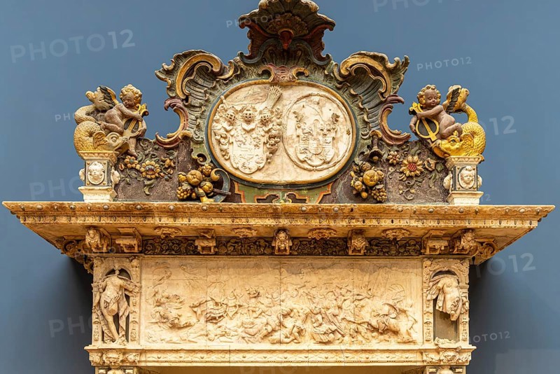 Bode Museum, cornice with ornaments, Berlin, Germany, Europe