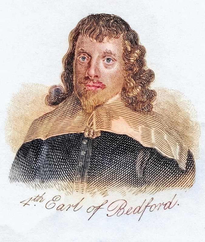Francis Russell 4th Earl of Bedford 1593-1641 English nobleman from the book Crabbs Historical Dictionary from 1825, Historical, digitally restored reproduction from a 19th century original, Record date not stated