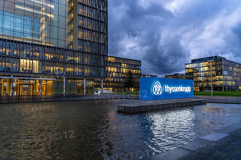 The Ruhr Tech Campus Essen, formerly the Thyssenkrupp Campus, headquarters of Thyssenkrupp, building K1, since 2024 other companies such as E.ON and Siemens have been located on the site, Essen North Rhine-Westphalia, Germany, Europe