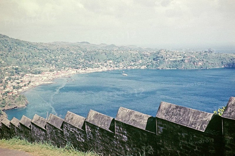 View of Kingstown from Fort Charlotte, St Vincent, Windward Islands, West Indies, 1962