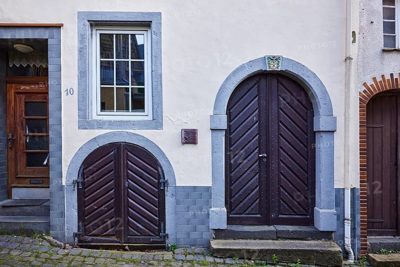 Historic building, façade, door, window, cellar hatch, Mesenich, Cochem-Zell district, Rhineland-Palatinate, Germany, Europe