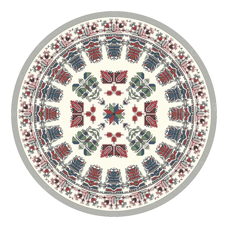 Traditional Bulgarian embroidery design element over white background