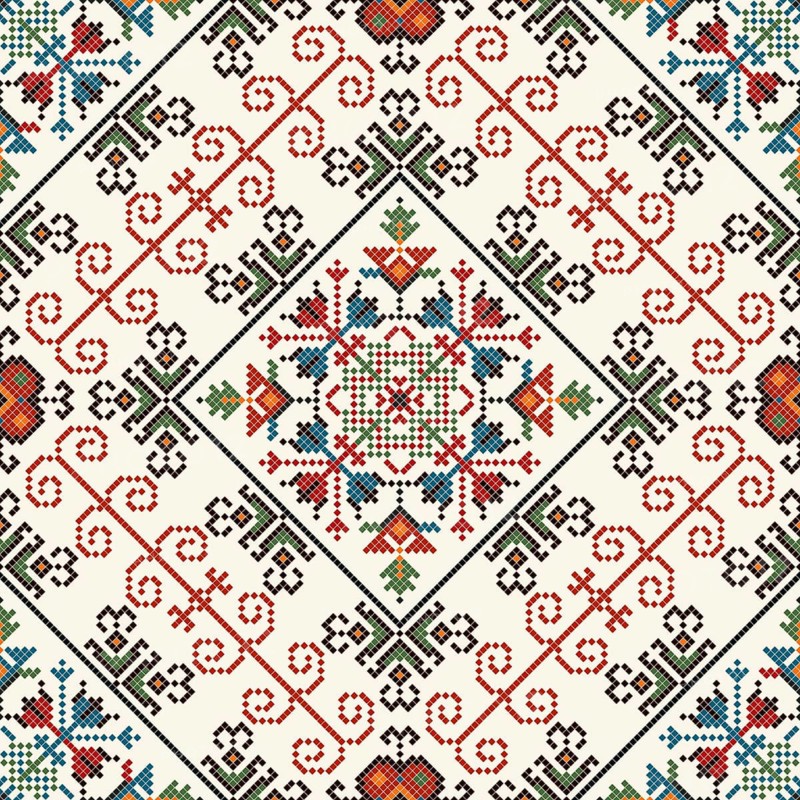 Traditional Bulgarian embroidery vector pattern