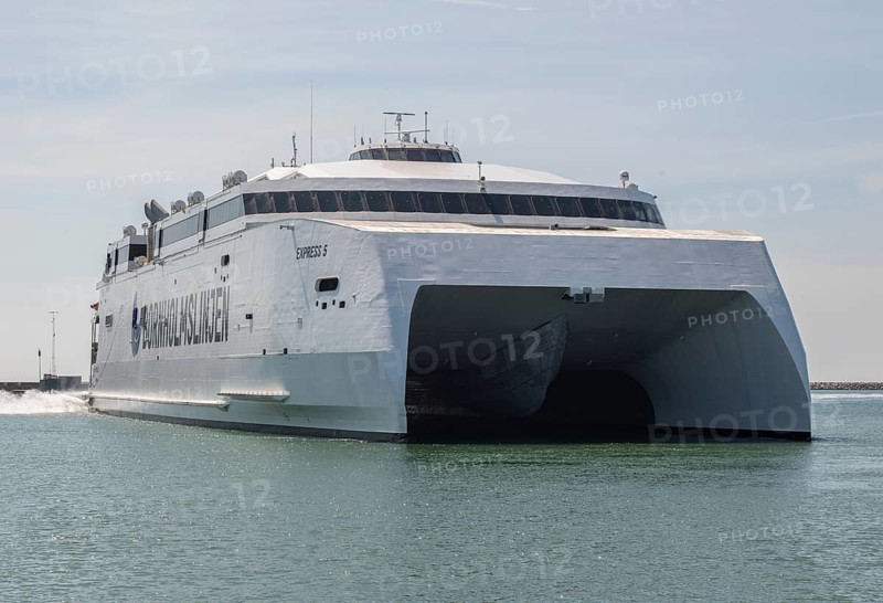 The Bornholm line's ferry Express 5 is the world's largest catamaran ferry and operates the line Ystad, Sweden and Bornholm, Denmark, Europe