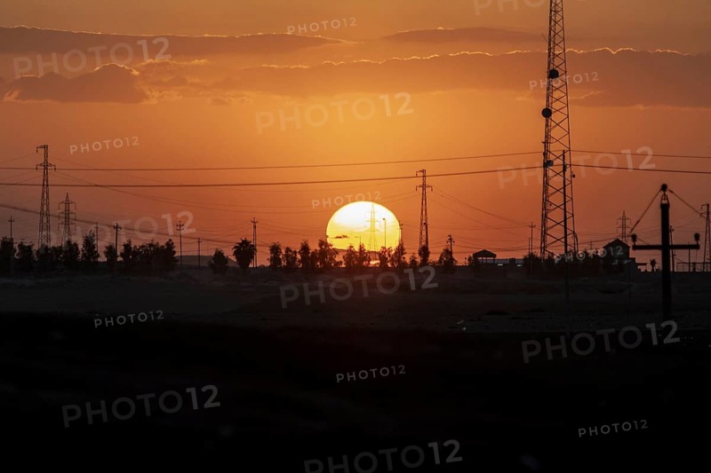 Sonnenuntergang auf dem Weg nach Erbil, 09.03.2023