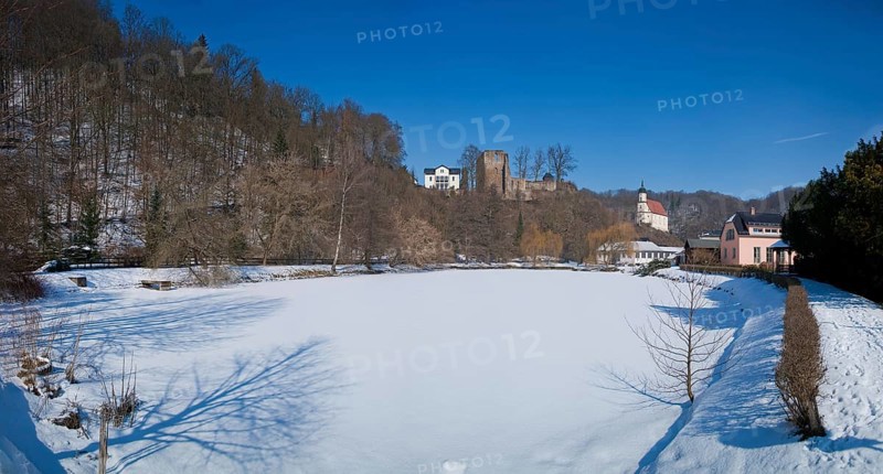 Tharandt Castle is the ruins of an important Spornburg for Saxon history on a mountain spur surrounded by the Schloitzbach stream and the Wild Weißeritz river in the town of Tharandt near Freital in the district of Saxon Switzerland-Eastern Ore Mountains. It is a site of 19th and 20th century castle romanticism