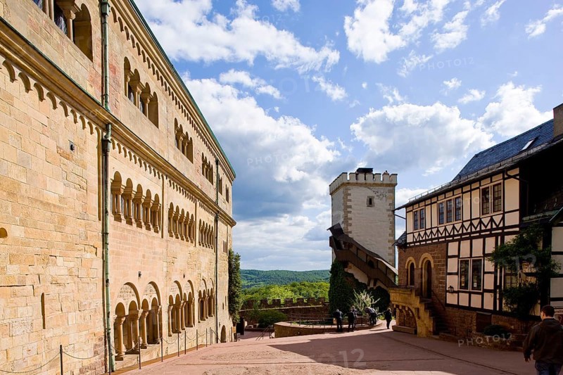 Wartburg Castle is a castle in Thuringia, situated above the town of Eisenach at the north-western end of the Thuringian Forest at 411 metres above sea level. It was founded around 1067 by Ludwig the Springer and has been a UNESCO World Heritage Site since 1999