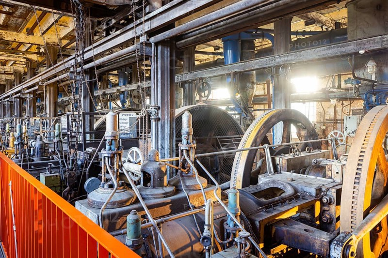 The Knappenrode Energy Factory is one of the four sites of the Saxon Industrial Museum on the site of the disused Knappenrode briquette factory, which is now a listed building., Knappenrode, Saxony, Germany, Europe