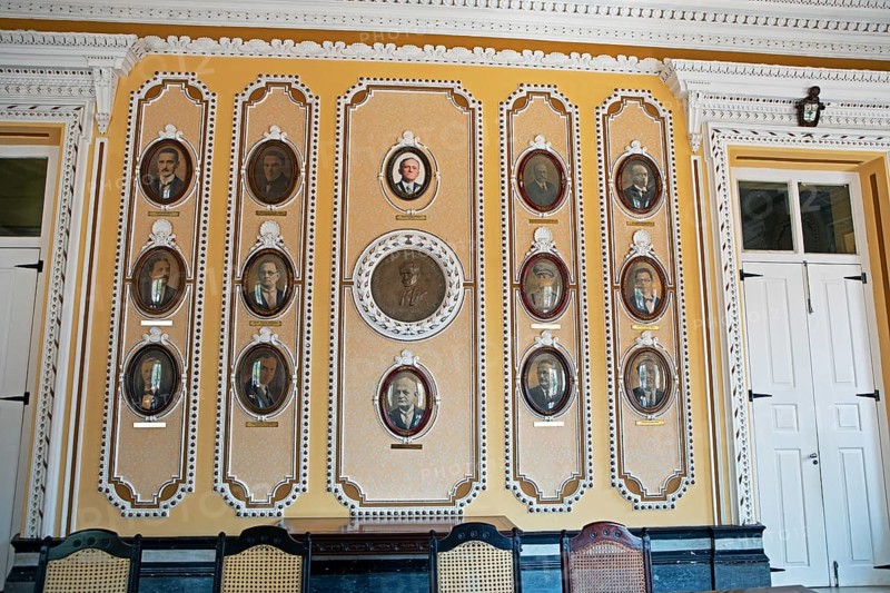 Mayor's office, former town hall on Dom Pedro II square, interior view, Manaus, Amazonas state, Brazil, South America