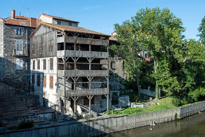 Maringues village. The Grande Tannerie operated until 1879, it is listed as a Historic Monument. Puy de Dome department, Auvergne-Rhone-Alpes. France