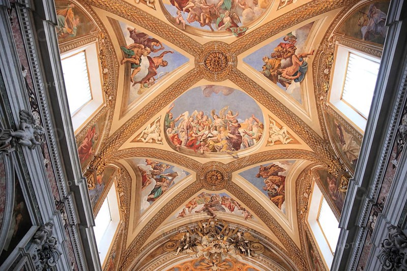 Ceiling of the church in the Certosa di San Martino on Vomero above Naples, Campania, Italy, Europe