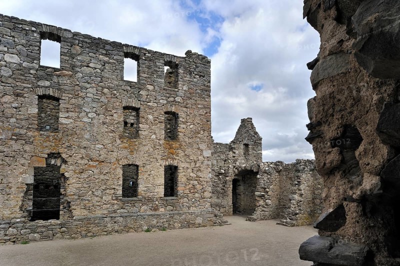 Ruins of Ruthven Barracks, built in 1719 after the Jacobite Rising of 1715, near Kingussie in the Highlands, Speyside, Scotland, UK