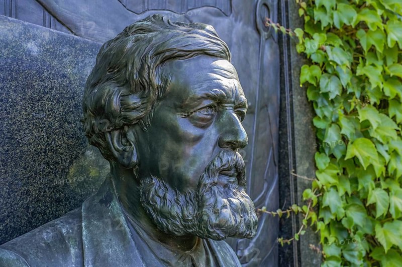 Grave of Wilhelm Liebknecht, Socialist Memorial, Friedrichsfelde Central Cemetery, Gudrunstrasse, Lichtenberg, Berlin, Germany, Europe