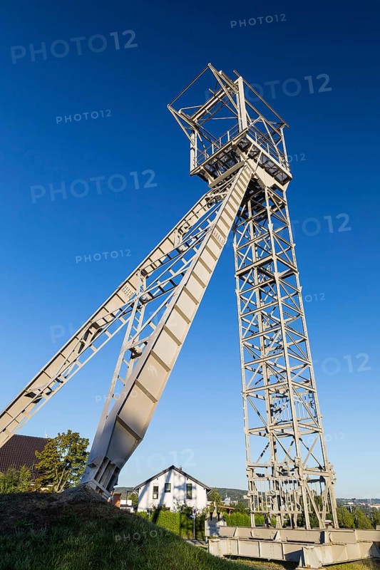 Technical monument, winding tower of shaft 1, mining technology, Burgk, Freital, Saxony, Germany, Europe