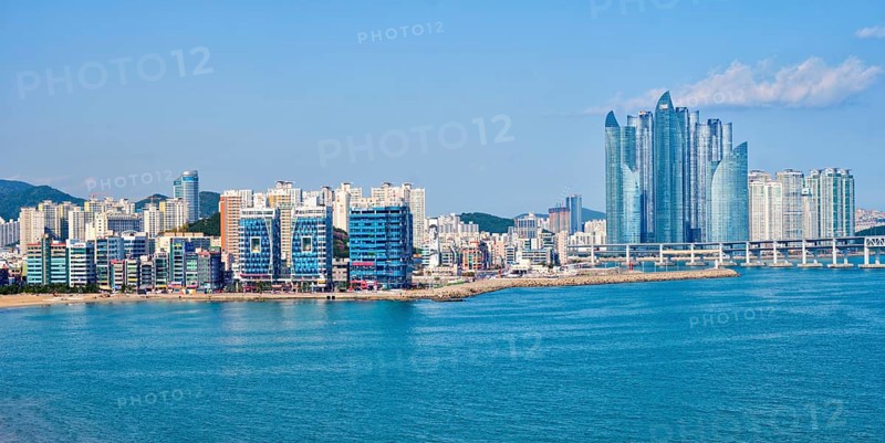 BUSAN, SOUTH KOREA, APRIL 11, 2017: Panorama of Busan, a large port city in South Korea