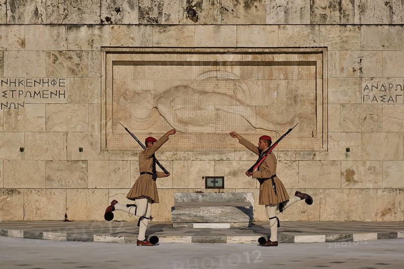 ATHENS, GREECE, MAY 20, 2010: Changing of the presidential guard Evzones in front of the Monument of the Unknown Soldier near Greek Parliament, Syntagma square, Athenes, Greece, Europe
