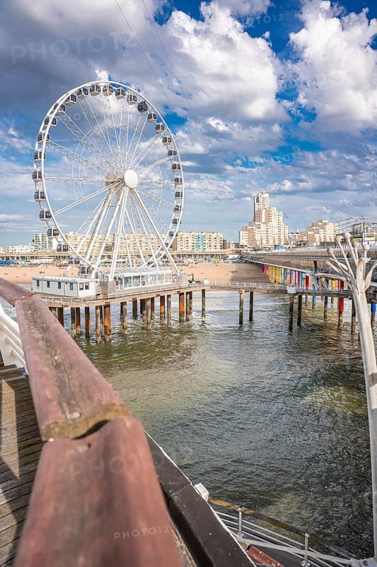 Pier with Ferris wheel on the beach, The Hague, Netherlands