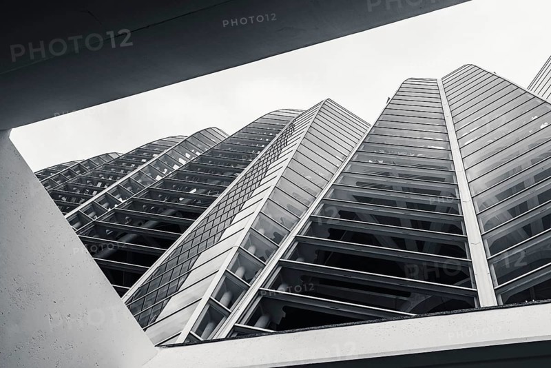 Architecture and buildings in Black and White over City of Arts and Sciences in Valencia, Spain, Europe