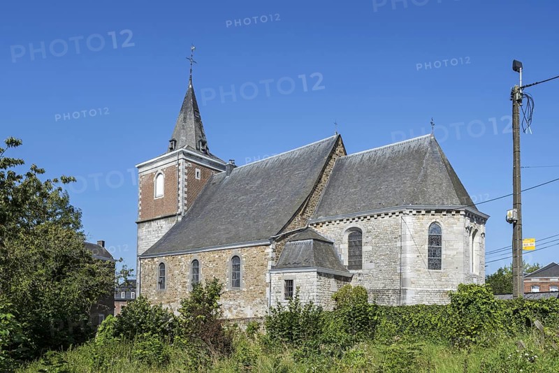 Eglise Saint-Pierre, St Peter's church in the village Villers-le-Temple near Nandrin, province of Liège, Belgian Ardennes, Wallonia, Belgium, Europe