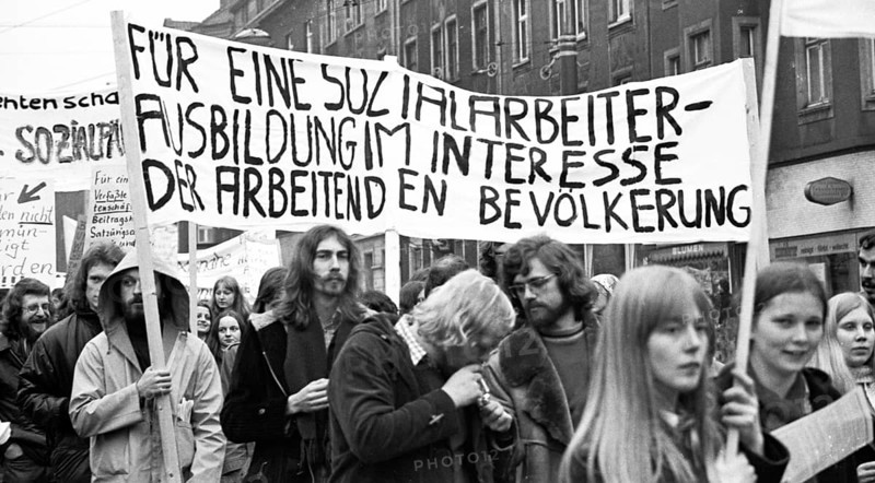 Students at Dortmund University demonstrated on 30.01.1975 against what they saw as a worsening of study conditions as a result of the Higher Education Framework Act (HRG), Germany, Europe