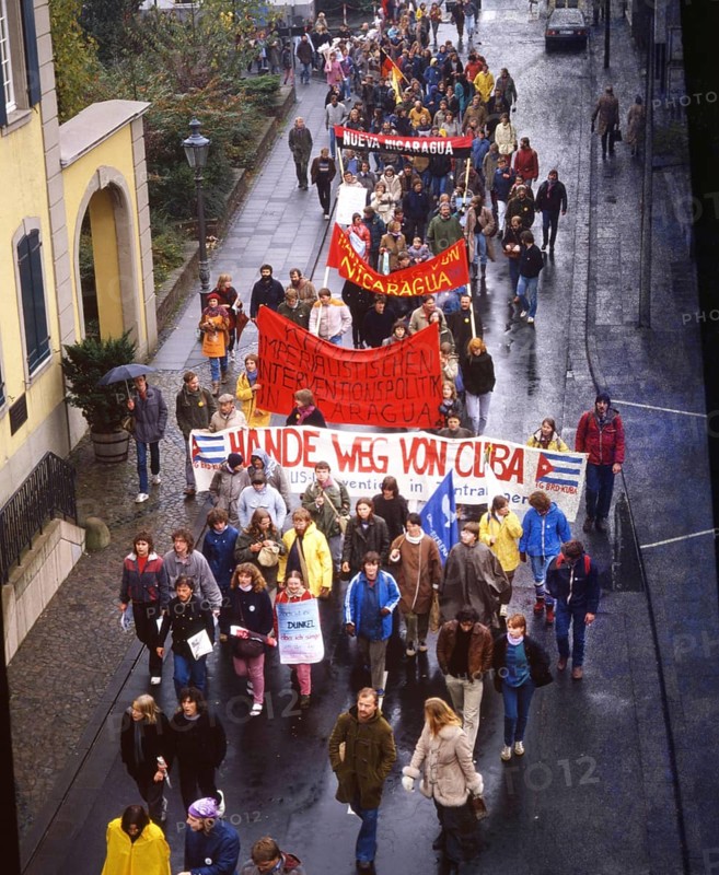 DEU, Germany: The historical slides from the 84-85 r years, Bonn. Rally, Solidarity with Nicaragua on 3.11.84