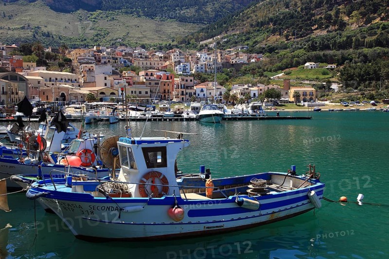 Boats in the fishing port of Castellammare del Golfo, municipality in the province of Trapani, Sicily, Italy, Europe