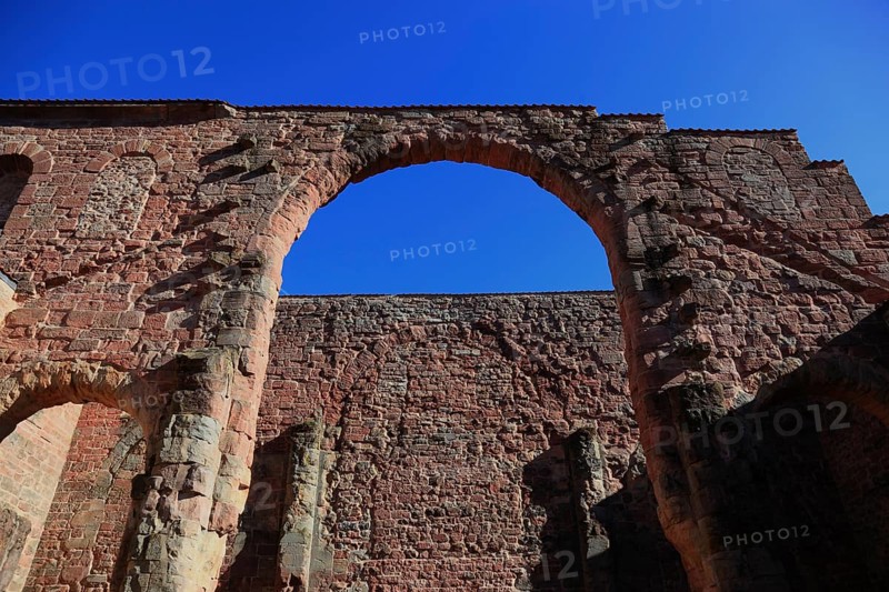 Ruin of the monastery church of St. Mary, Veßra Monastery, Hildburghausen County, Thuringia, Germany, Europe