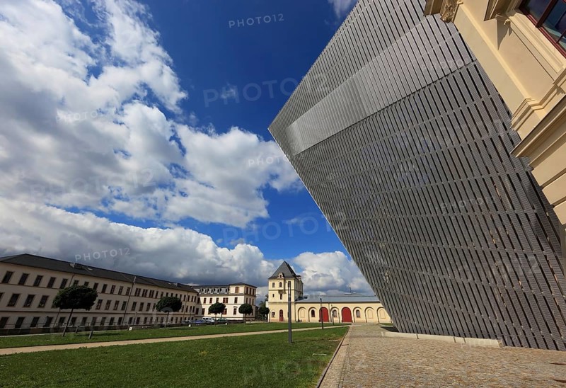 Military History Museum of the German Armed Forces, main arsenal building with wedge, architect Daniel Libeskind, Dresden, Saxony, Germany, Europe