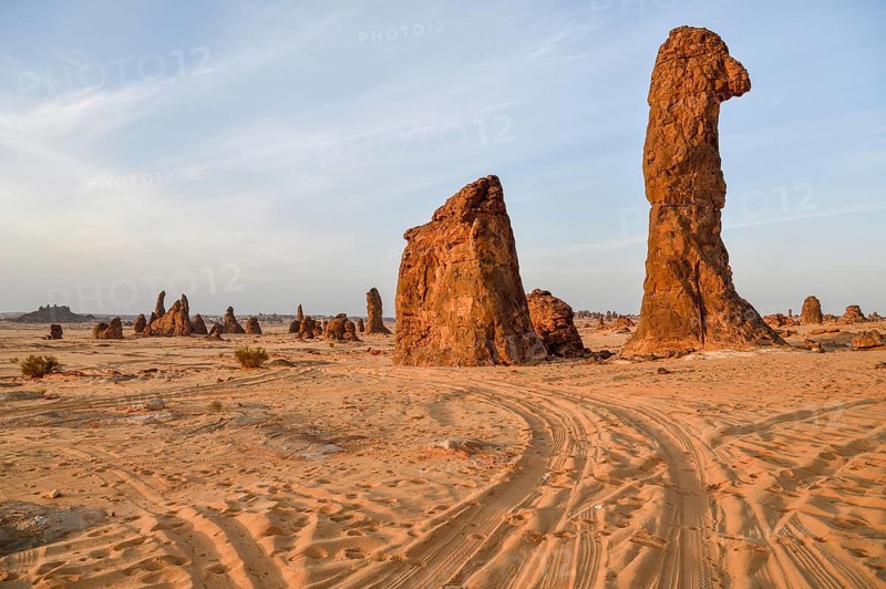 Mystic rock formations, Gharameel, AlUla region, Medina province, Saudi Arabia, Arabian Peninsula, Asia