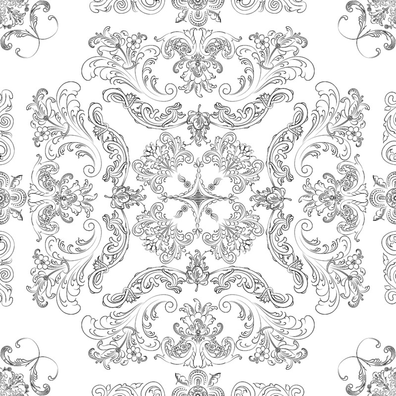 Hand drawn seamless floral pattern on a white background, vector textile template