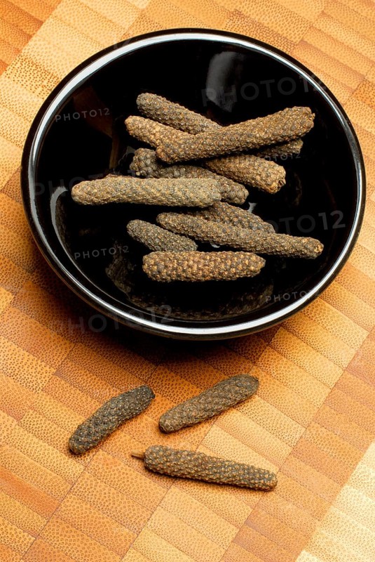 Pippali (Piper longum) in shell (Piper retrofractum), Java pepper, Balinese pepper, Jaborandi pepper, Bengali pepper