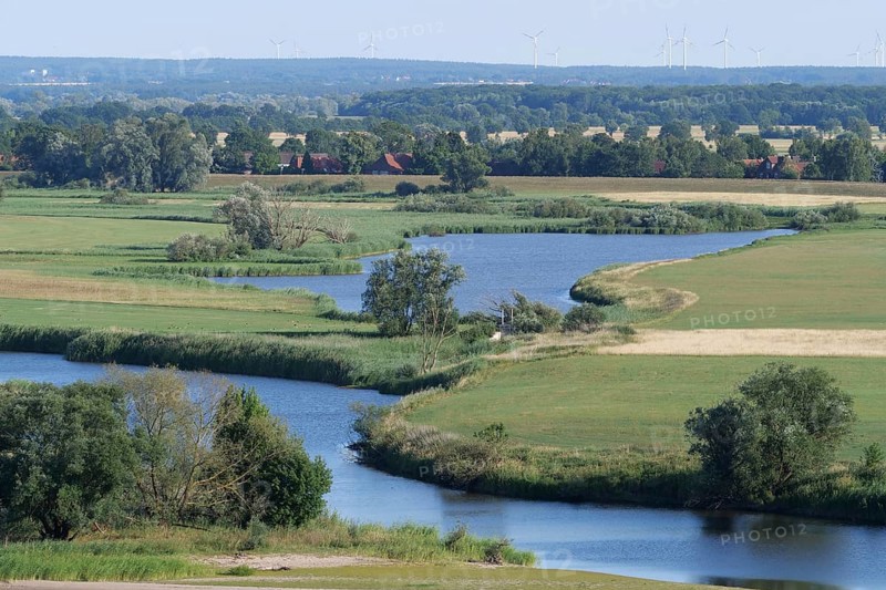 The Elbe and tributaries in the Elbe floodplain of Lower Saxony. Elbe floodplain and Elbe dike foreland belong to the Elbe River Landscape Biosphere Reserve