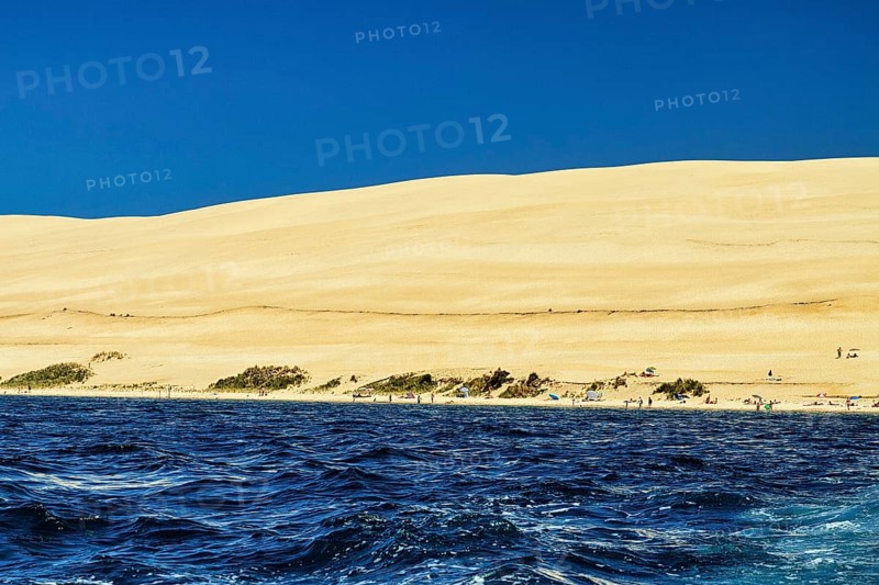 View from the Atlantic Ocean on Dune, Dune du Pilat, Banc d'Arguin nature reserve, Arcachon basin, La Teste-de-Buch, Gironde, Aquitaine, France, Europe