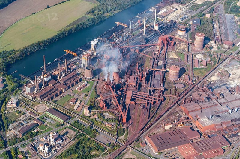 Aerial view of the Salzgitter AG steelworks, Lower Saxony, Germany, Europe