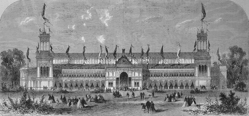 The Palace of the Third Schützenfest in Vienna, 1869, Austria, Historic, digitally restored reproduction of a 19th century original, Europe