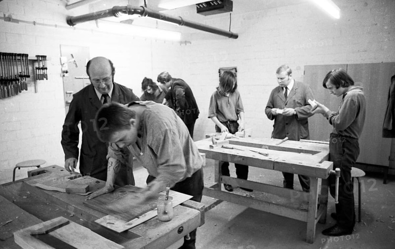 The correctional institution (JVA) in Iserlohn-Drueplingsen, here on 20 January 1975, is a juvenile detention centre for young people from 14 to 24 years of age, who can also learn many professions at this facility, Germany, Europe