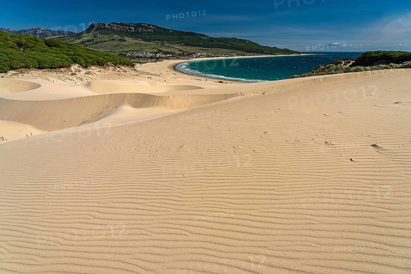 The beach and the dune of Bolonia, Tarifa, Costa de la Luz, Andalusia, Spain, Europe