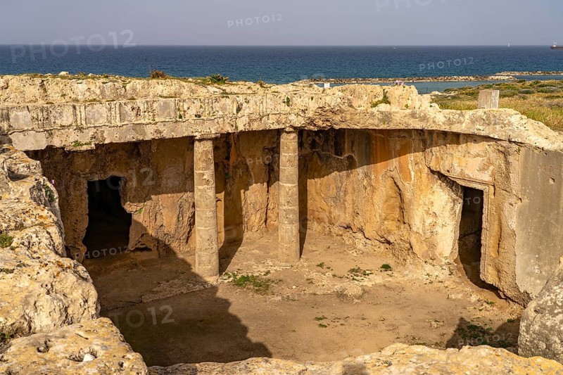 Underground tombs of the ancient necropolis Royal Tombs of Nea Paphos, Paphos, Cyprus, Europe