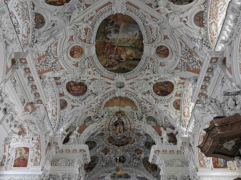 Interior of the collegiate church of Speinshart Monastery, abbey of the Premonstratensian Order, Neustadt an der Waldnaab district, Upper Palatinate, Bavaria, Germany, Europe