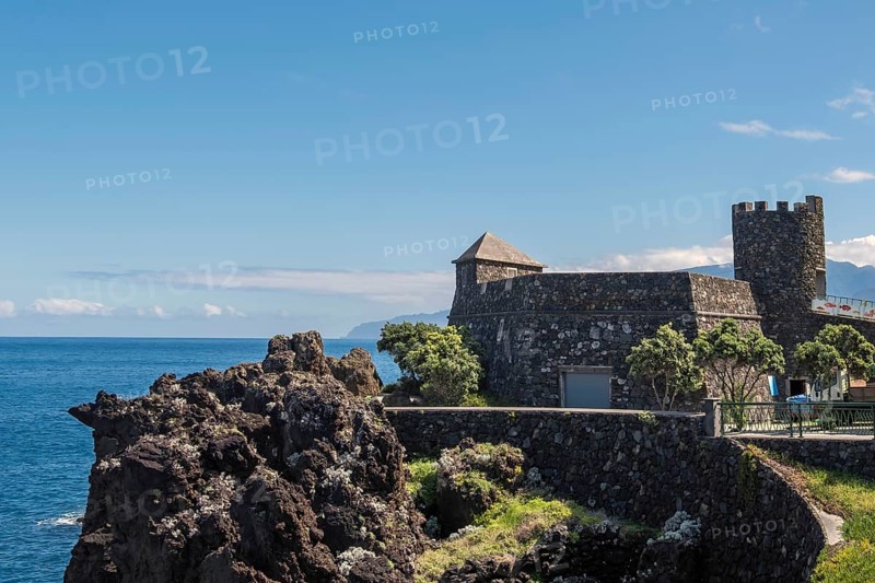 The small fortress Forte São João Baptista on the coast of Porto Moniz, Madeira, Portugal, Europe