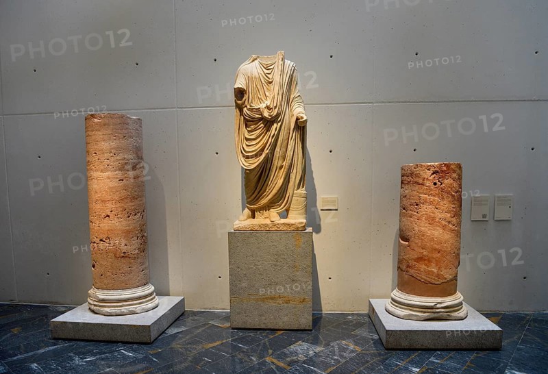 Exhibits in the Museo del Teatro Romano, Museum at the Roman Amphitheatre, Cartagena, Region of Murcia, Spain, Europe