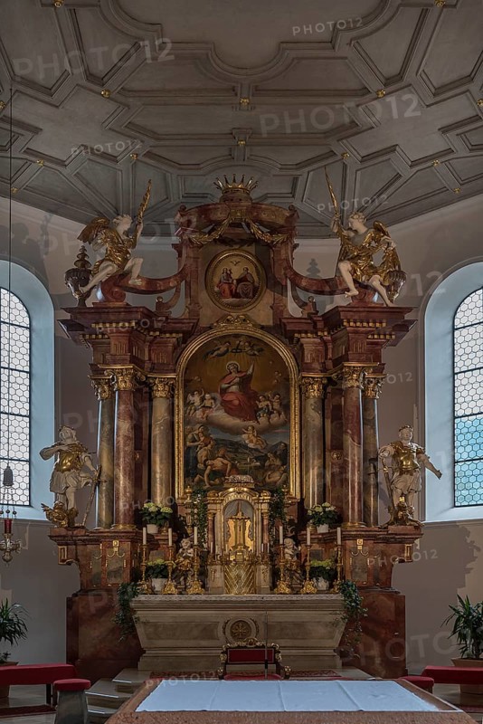 Altar of the Parish Church of St. Verena, Fischen, Allgäu, Bavaria, Germany, Europe