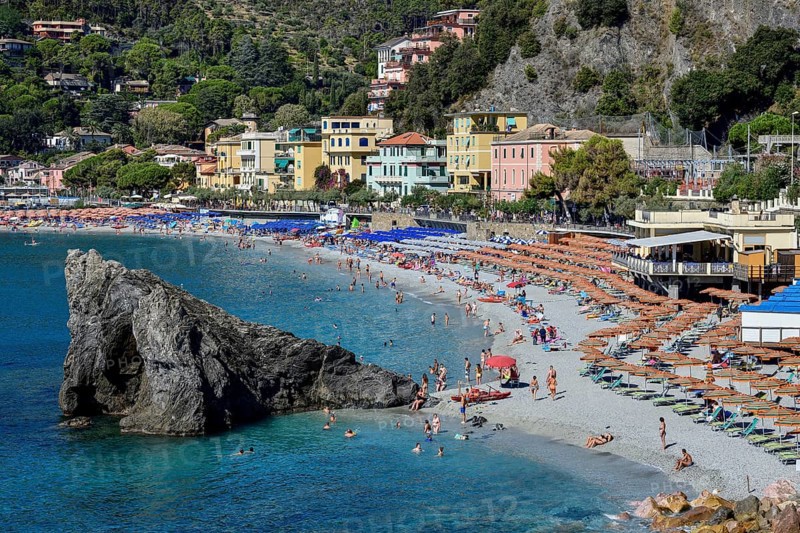 Monterosso Beach, Spiaggia di Fegina, Cinque Terre, Province of La Spezia, Liguria, Italy, Europe