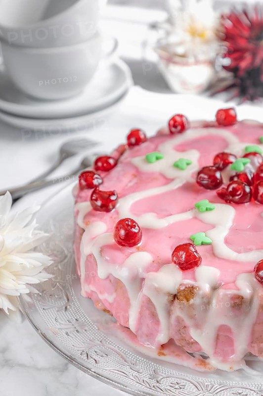 Punch Cake with Cherries