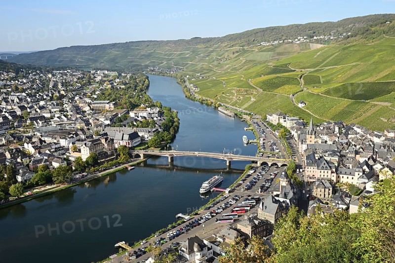 The Moselle framed by vineyards, Bernkastel-Kues, Rhineland-Palatinate