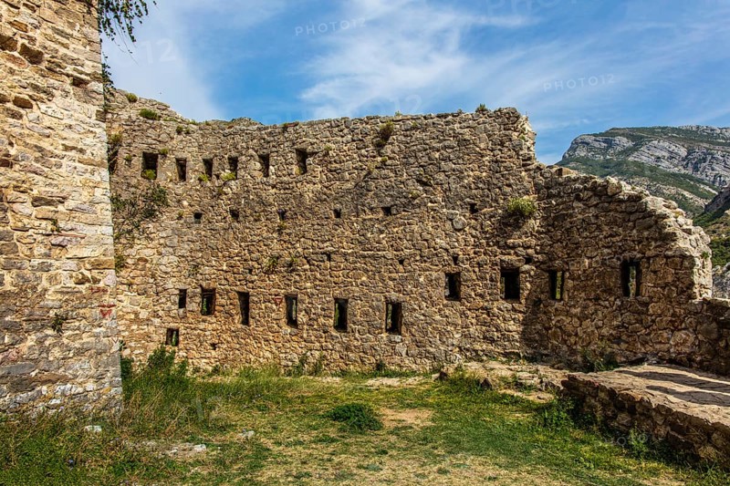 Citadel with the best view over the ruined town of Stari Bar, originally from the 11th century, is one of the most culturally and historically valuable sites in Montenegro, Stari Bar, Montenegro, Europe