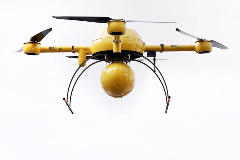 Delivery drone Paketkopter Juist of Deutsche Post, drone project for the delivery of parcels to remote locations, such as the North Sea island of Juist