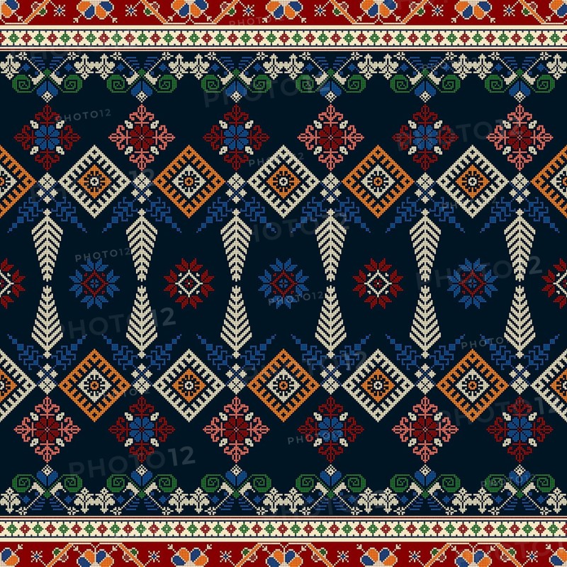 Traditional Latvian embroidery seamless pattern, vector illustration