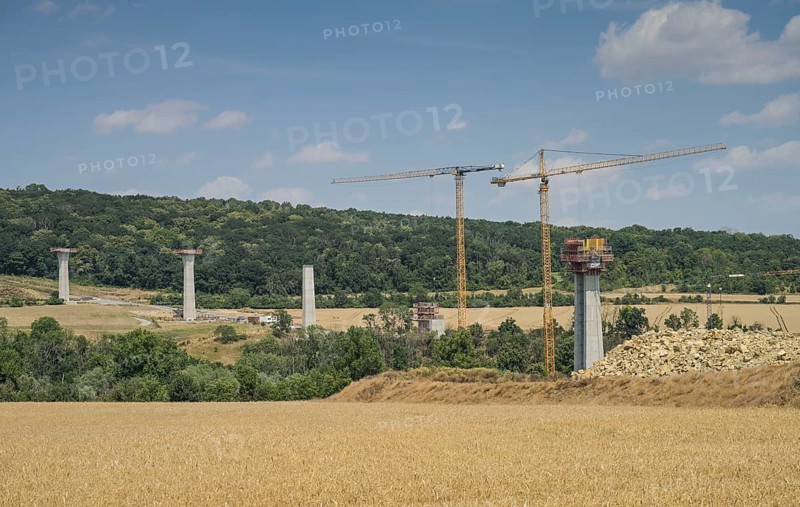 Bridge construction, new construction of B87 bypass Bad Kösen, Saxony-Anhalt, Germany, Europe
