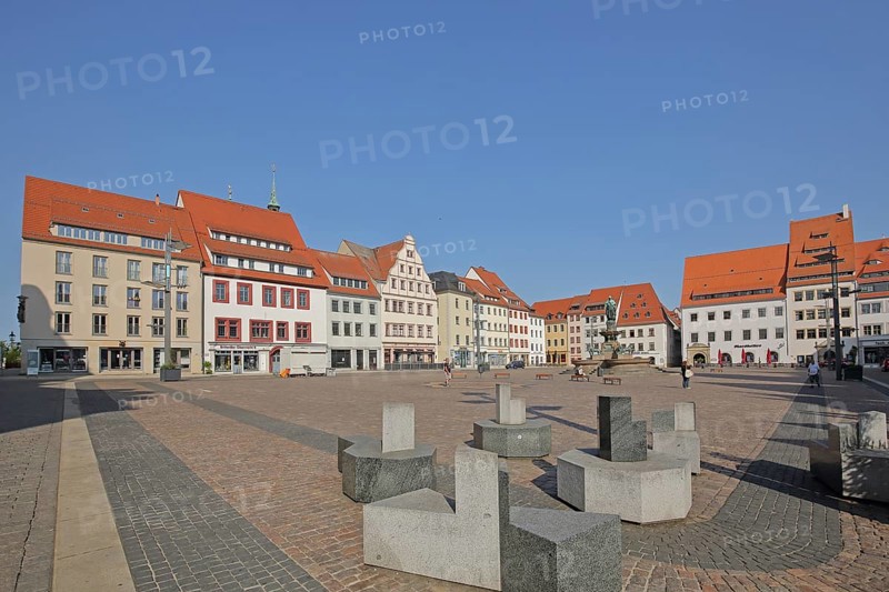Houses on the Obermarkt, Market Square, Freiberg, Saxony, Germany, Europe
